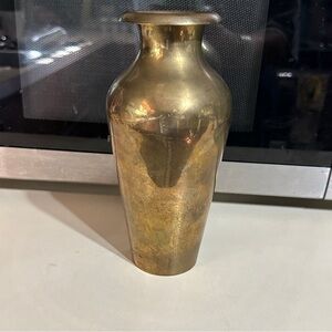 Vtg Solid Brass 8" Vase Made‎ In India RIH